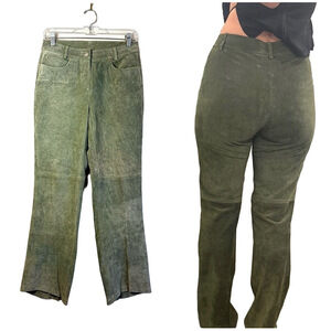 YANSI FUGEL Washable Suede High-Rise Pants
